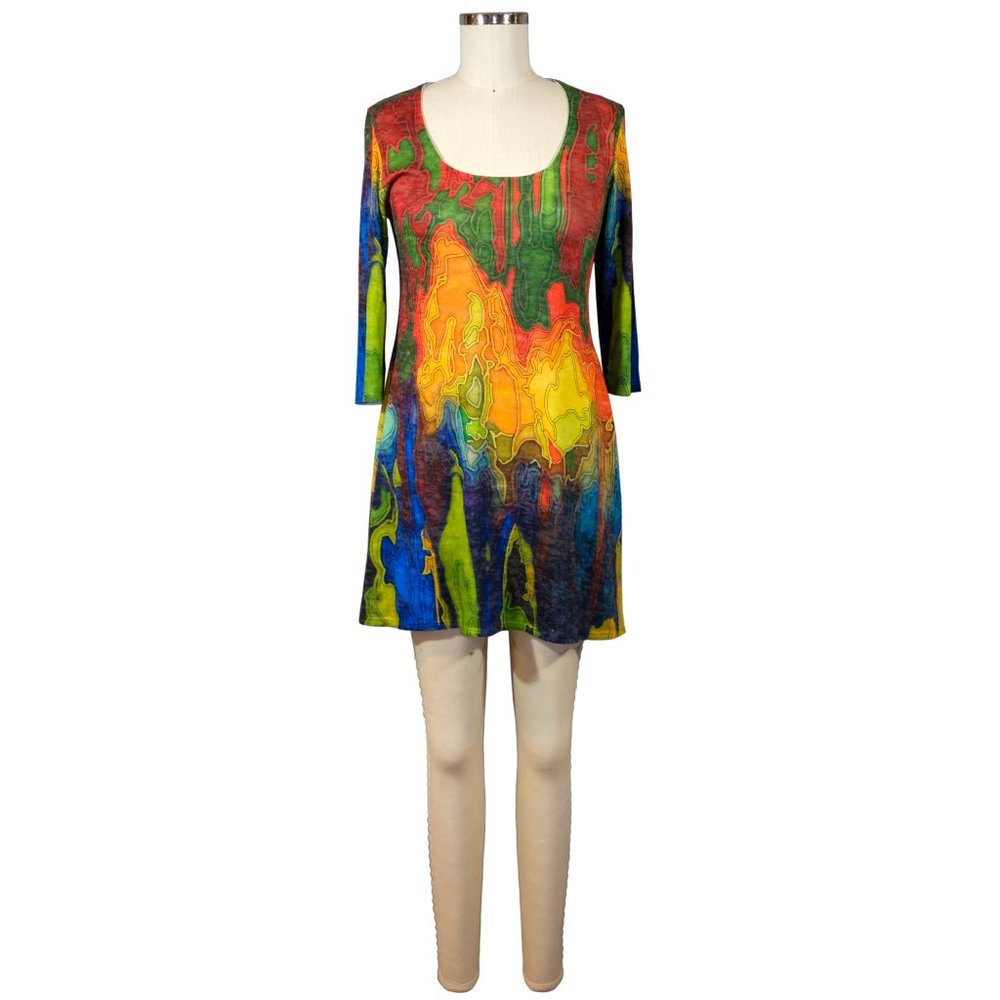 Amma - Made in LA - Rainbow Print Knit Dress - Size XS - Picture 2 of 9